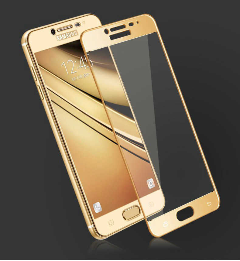 Galaxy C7 Pro Zore Ekranı Tam Kaplayan Düz Cam Koruyucu