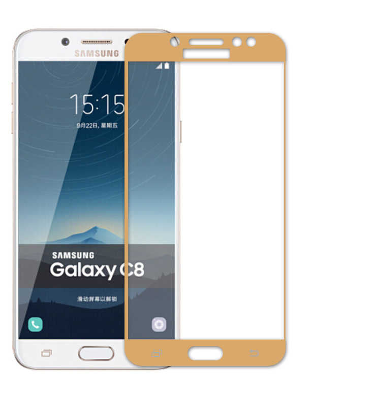 Galaxy C8 Zore Ekranı Tam Kaplayan Düz Cam Koruyucu