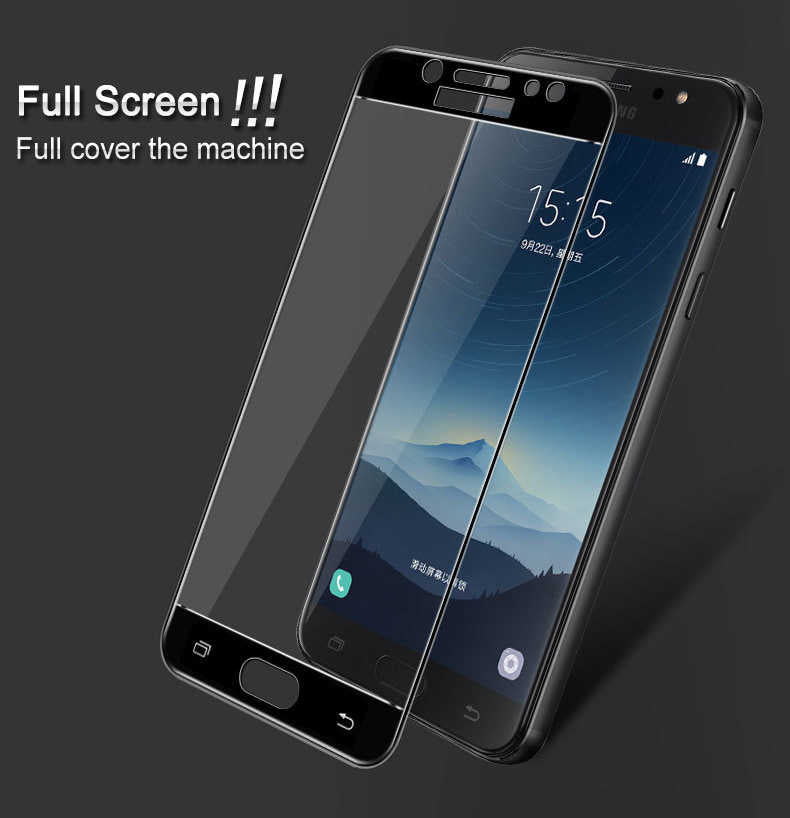 Galaxy C8 Zore Ekranı Tam Kaplayan Düz Cam Koruyucu