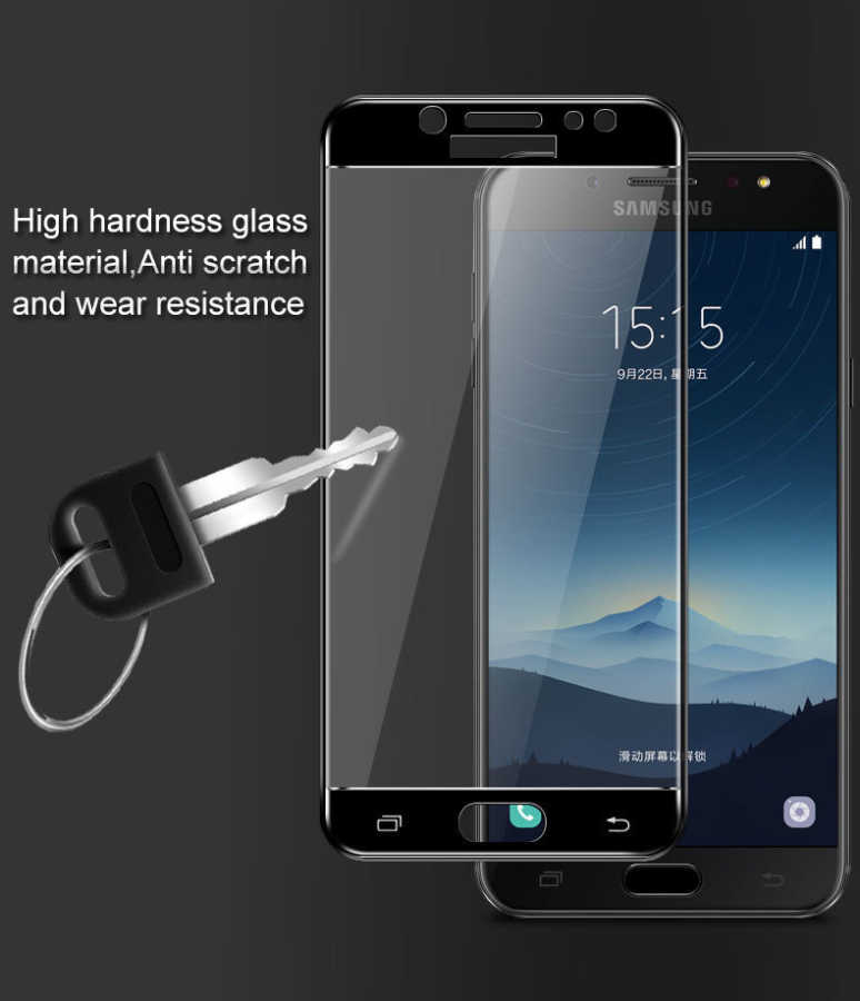 Galaxy C8 Zore Ekranı Tam Kaplayan Düz Cam Koruyucu