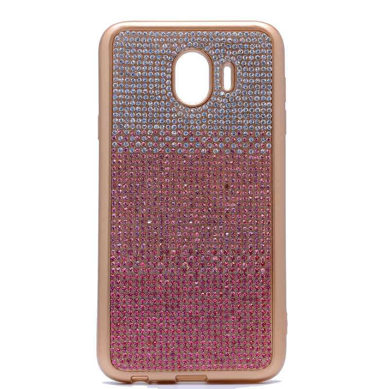 Galaxy J4 Kılıf Zore Mat Lazer Taşlı Silikon