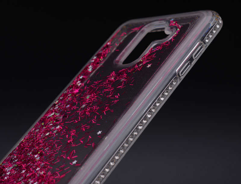 Galaxy J8 Kılıf Zore Sıralı Taşlı Sıvılı Silikon