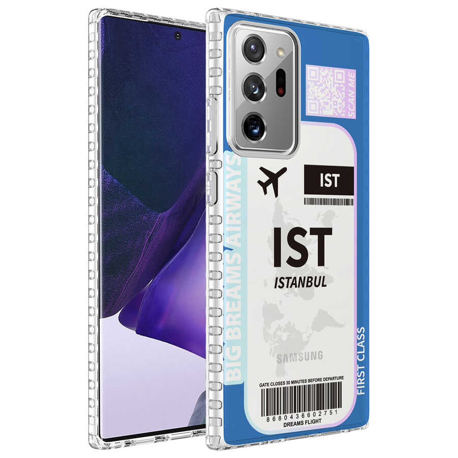 Galaxy Note 20 Ultra Kılıf Airbag Kenarlı Renkli Desenli Silikon Zore Elegans Kapak