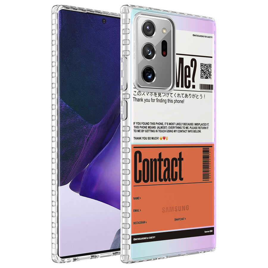 Galaxy Note 20 Ultra Kılıf Airbag Kenarlı Renkli Desenli Silikon Zore Elegans Kapak