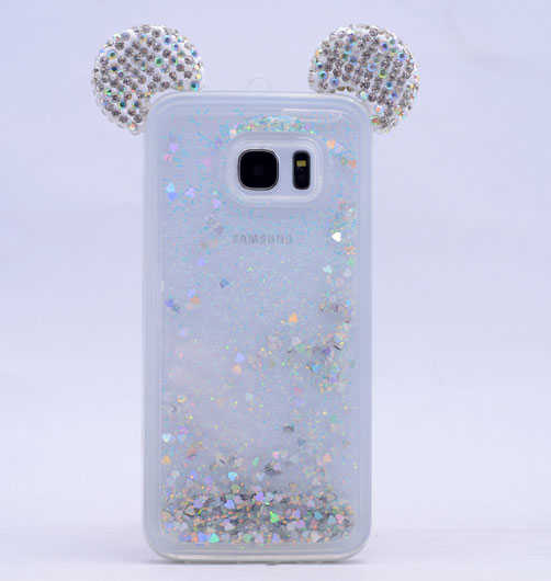 Galaxy Note 5 Kılıf Zore Micky Taşlı Sıvılı Silikon