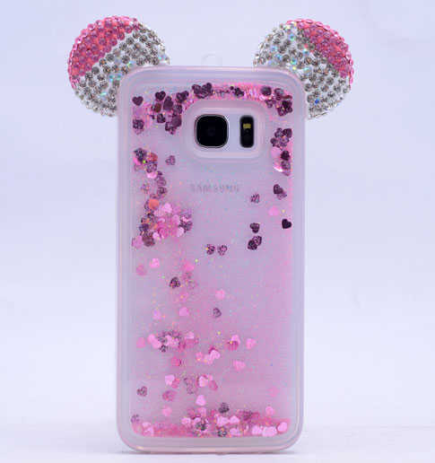 Galaxy Note 5 Kılıf Zore Micky Taşlı Sıvılı Silikon
