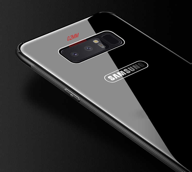 Galaxy Note 8 Kılıf Zore Düz Renkli Ebruli Cam Kapak