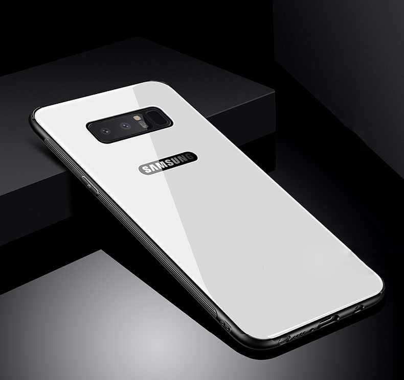 Galaxy Note 8 Kılıf Zore Düz Renkli Ebruli Cam Kapak