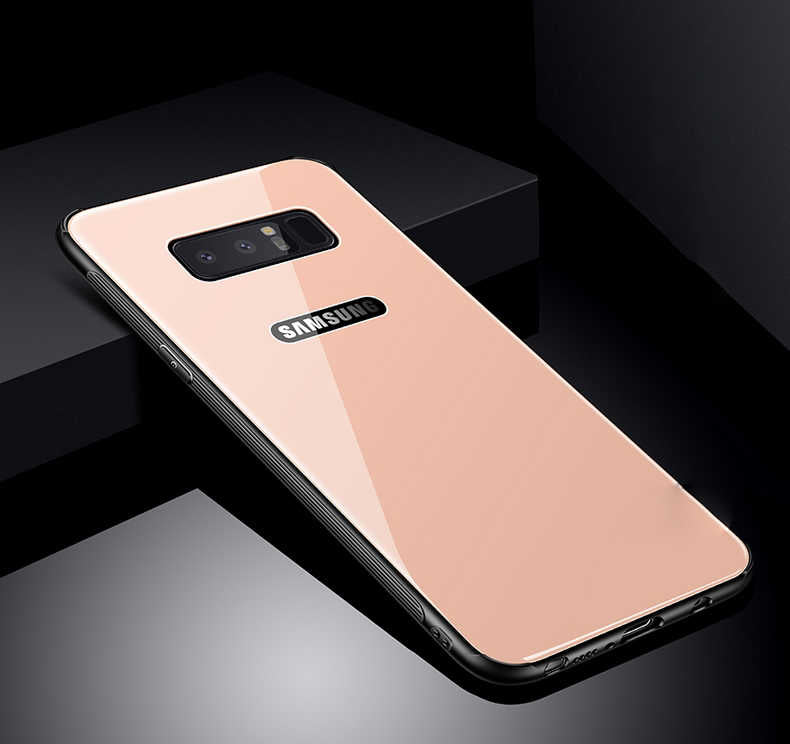 Galaxy Note 8 Kılıf Zore Düz Renkli Ebruli Cam Kapak
