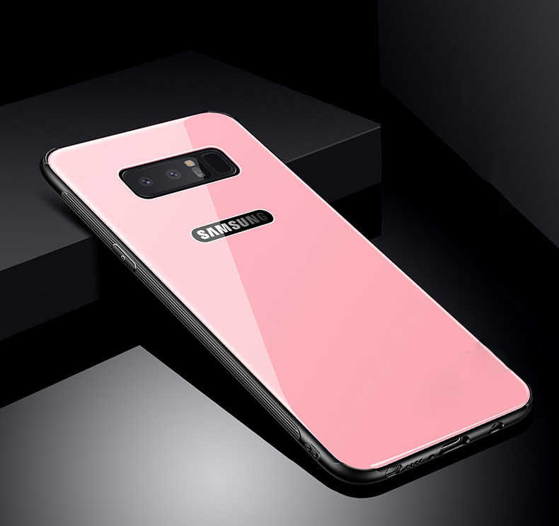 Galaxy Note 8 Kılıf Zore Düz Renkli Ebruli Cam Kapak