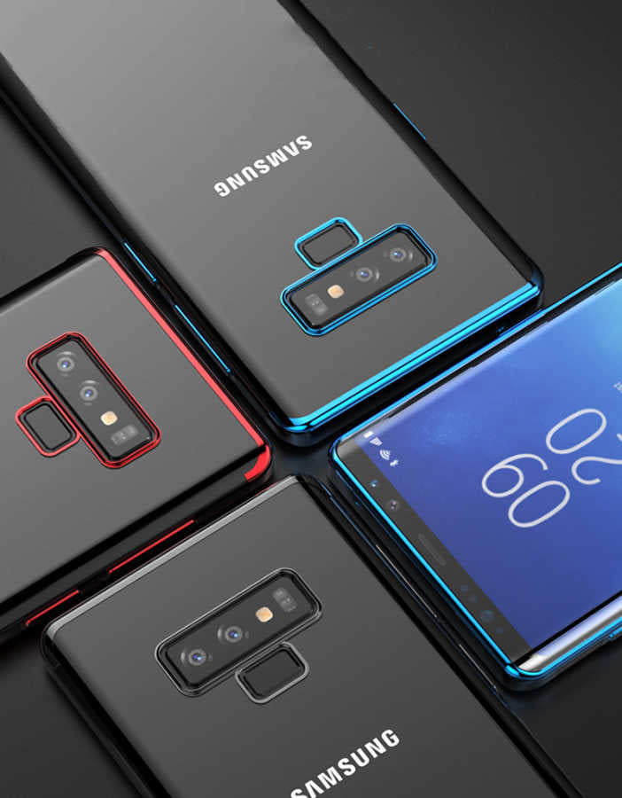 Galaxy Note 9 Kılıf Zore Dört Köşeli Lazer Silikon Kapak