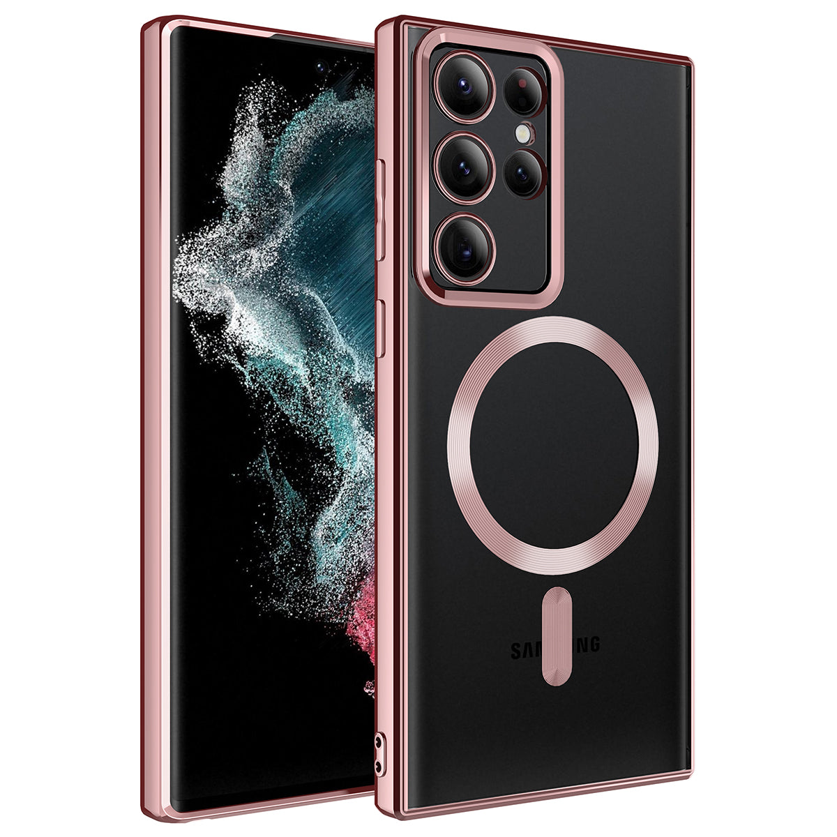 Galaxy S22 Ultra Kılıf M-safe Wireless Şarj Özellikli Zore Setro Silikon