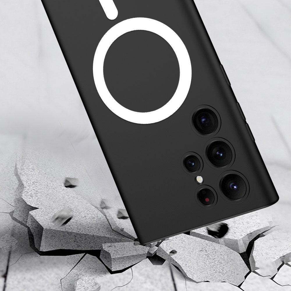 Galaxy S23 Ultra Kılıf Wireless Şarj Özellikli Zore Kıpta M-safe Silikon Kapak