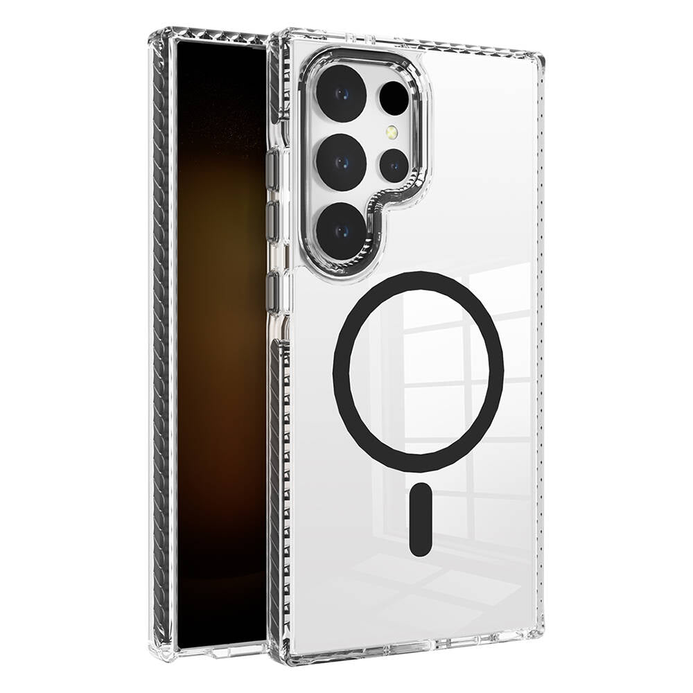 Galaxy S24 Ultra Kılıf M-safe Şarj Özellikli Airbagli Takılabilir Askı Aparatlı Zore Nana Kapak