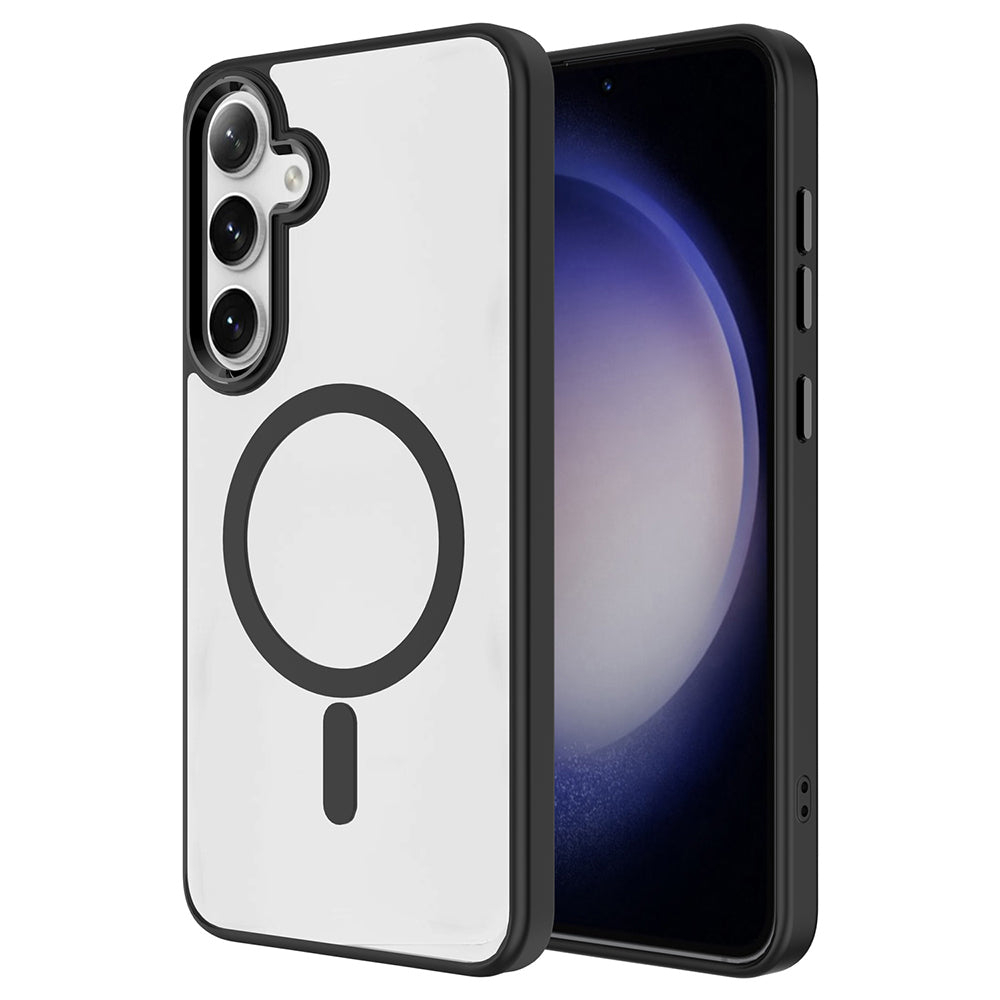 Galaxy S25 Plus Kılıf M-safe Şarj Özellikli Zore Krom M-safe Silikon Kapak