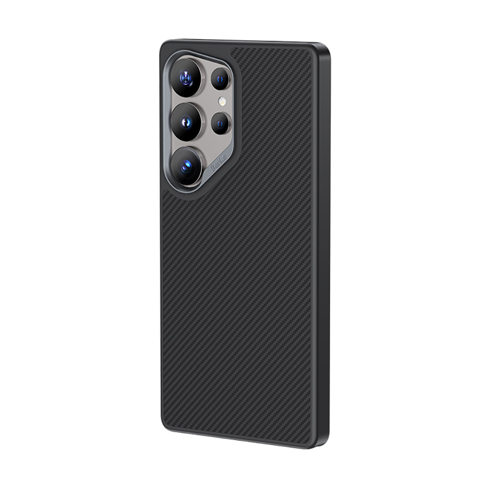 Galaxy S25 Ultra Kılıf Karbon Fiber M-safe Şarj Özellikli Benks Hybrid ArmorPro 600D Kevlar Kapak