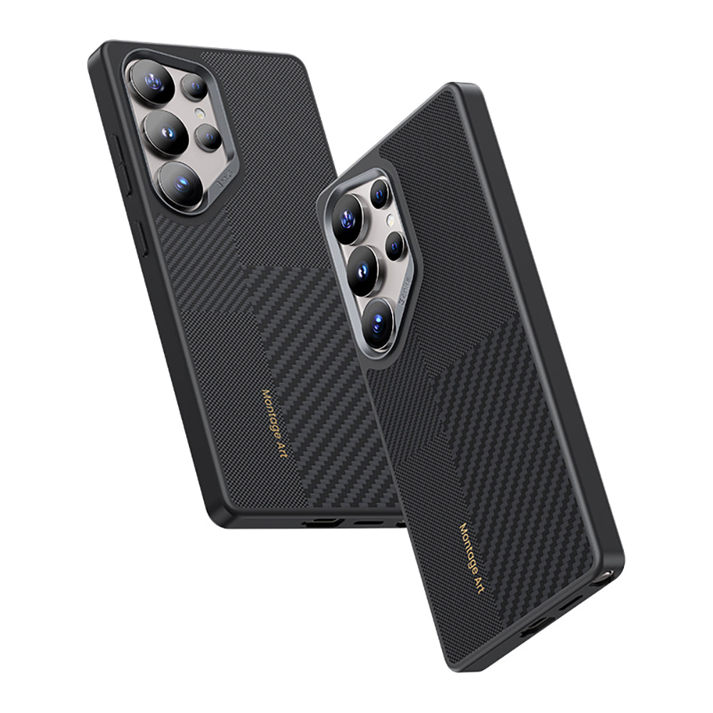 Galaxy S25 Ultra Kılıf M-safe Şarj Özellikli Karbon Fiber Benks Montage Hybrid ArmorPro Kevlar Kapak