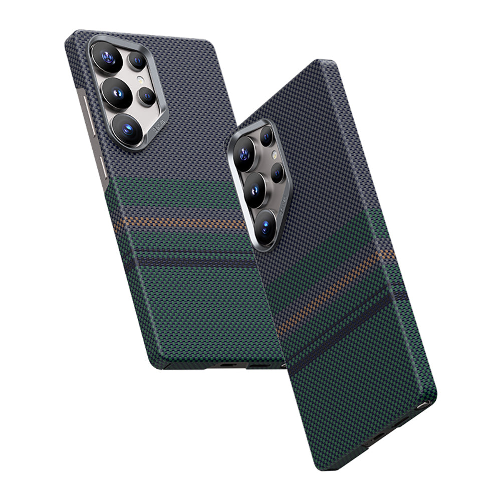 Galaxy S25 Ultra Kılıf M-safe Şarj Özellikli Karbon Fiber Tasarımlı Benks Aurora ArmorAir Kevlar Kapak