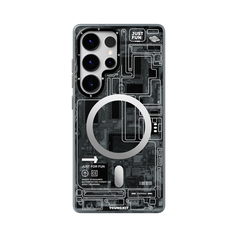 Galaxy S25 Ultra Kılıf M-safe Şarj Özellikli YoungKit Technology Serisi Kapak