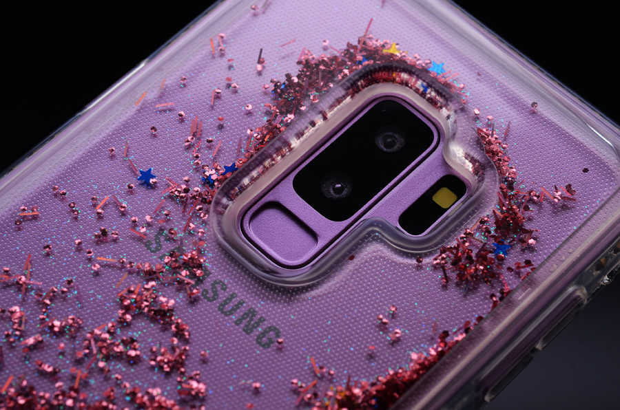 Galaxy S9 Plus Kılıf Zore Sıralı Taşlı Sıvılı Silikon