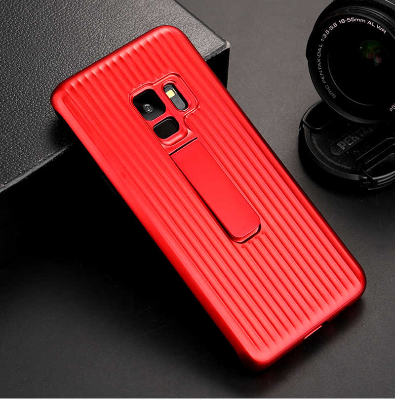 Galaxy S9 Plus Kılıf Zore Wave Standlı Mıknatıslı Kapak