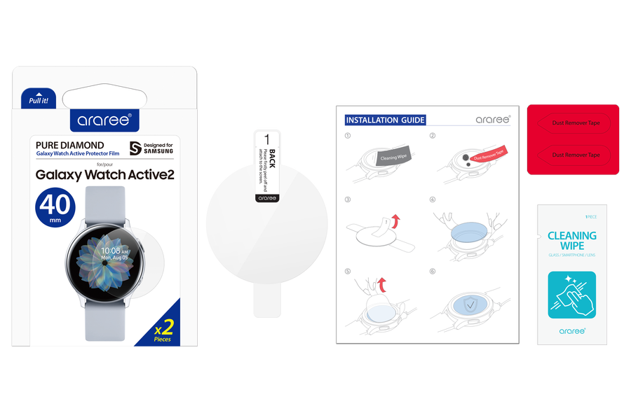 Galaxy Watch Active 2 40mm Araree Pure Diamond Pet Ekran Koruyucu