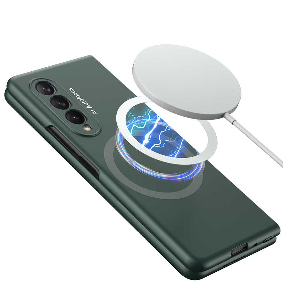 Galaxy Z Fold 3 Kılıf Wireless Şarj Özellikli Zore Kıpta M-safe Kapak