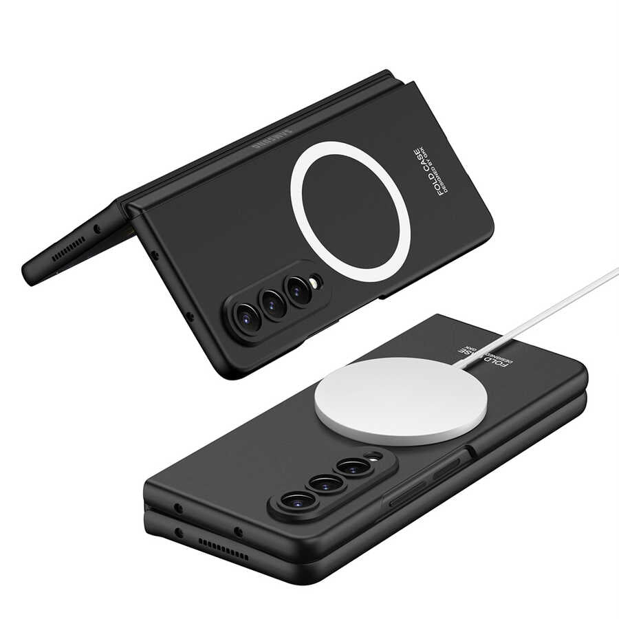 Galaxy Z Fold 4 Kılıf Wireless Şarj Özellikli Zore Kıpta M-safe Kapak