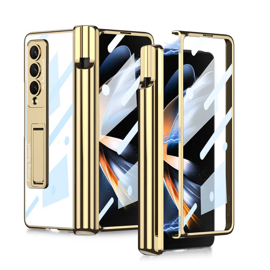 Galaxy Z Fold 4 Kılıf Zore Kıpta Standlı Kalem Bölmeli Kapak