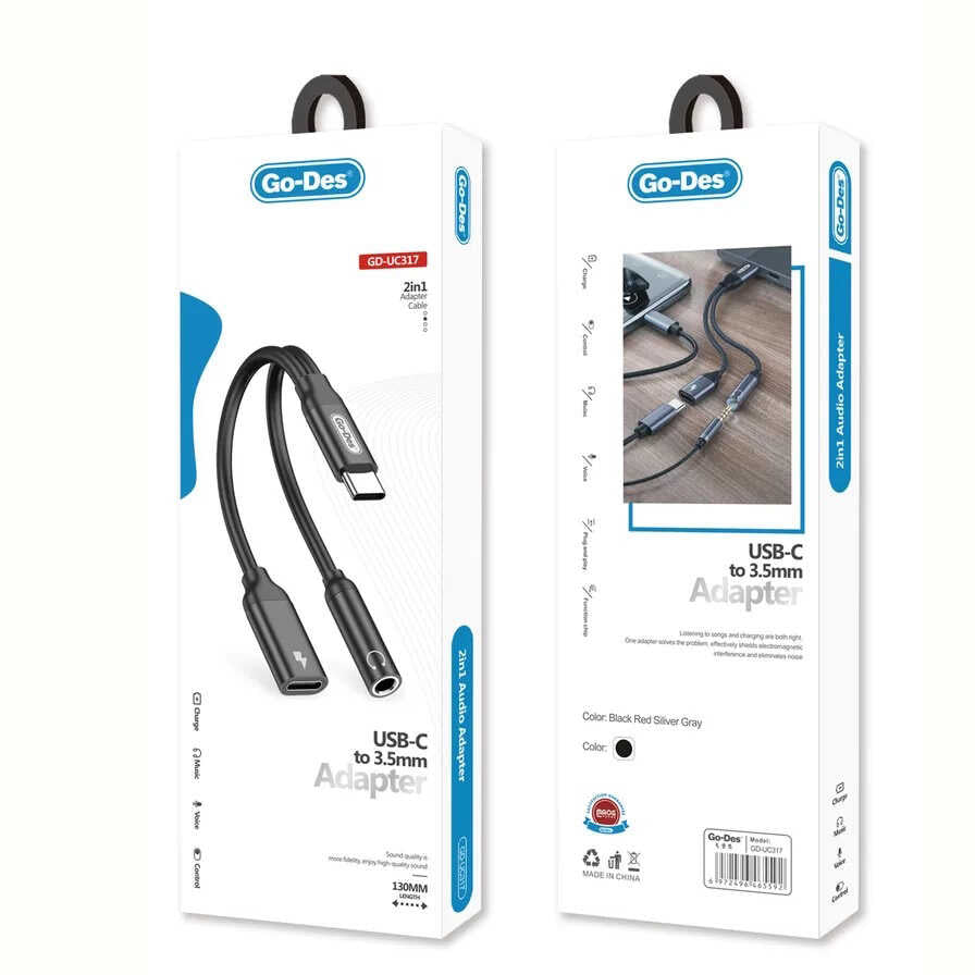 Go Des GD-UC317 Type-C To 3.5mm Adaptör