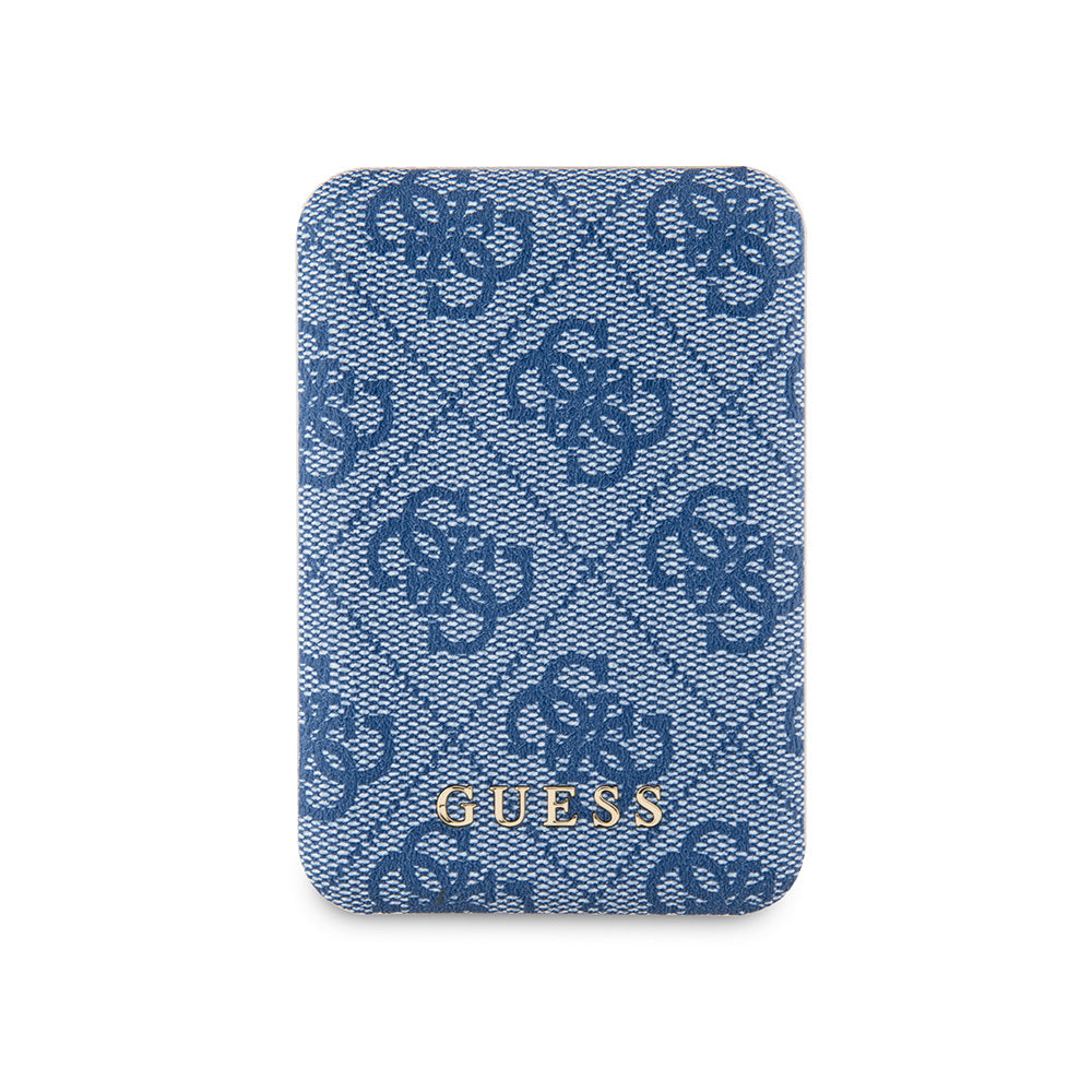 Guess Orjinal Lisanslı Dijital Led Göstergeli PU Deri 4G Desenli Metal Yazı Logolu Powerbank 5000mAh 15W