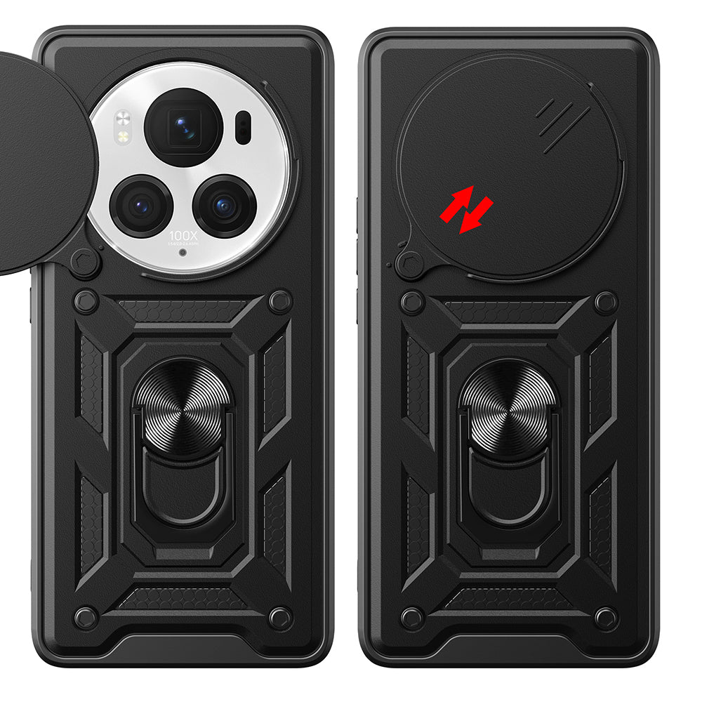 Honor Magic 6 Pro Kılıf Magnetik Standlı Kamera Korumalı Zore Sürgülü Vega Kapak