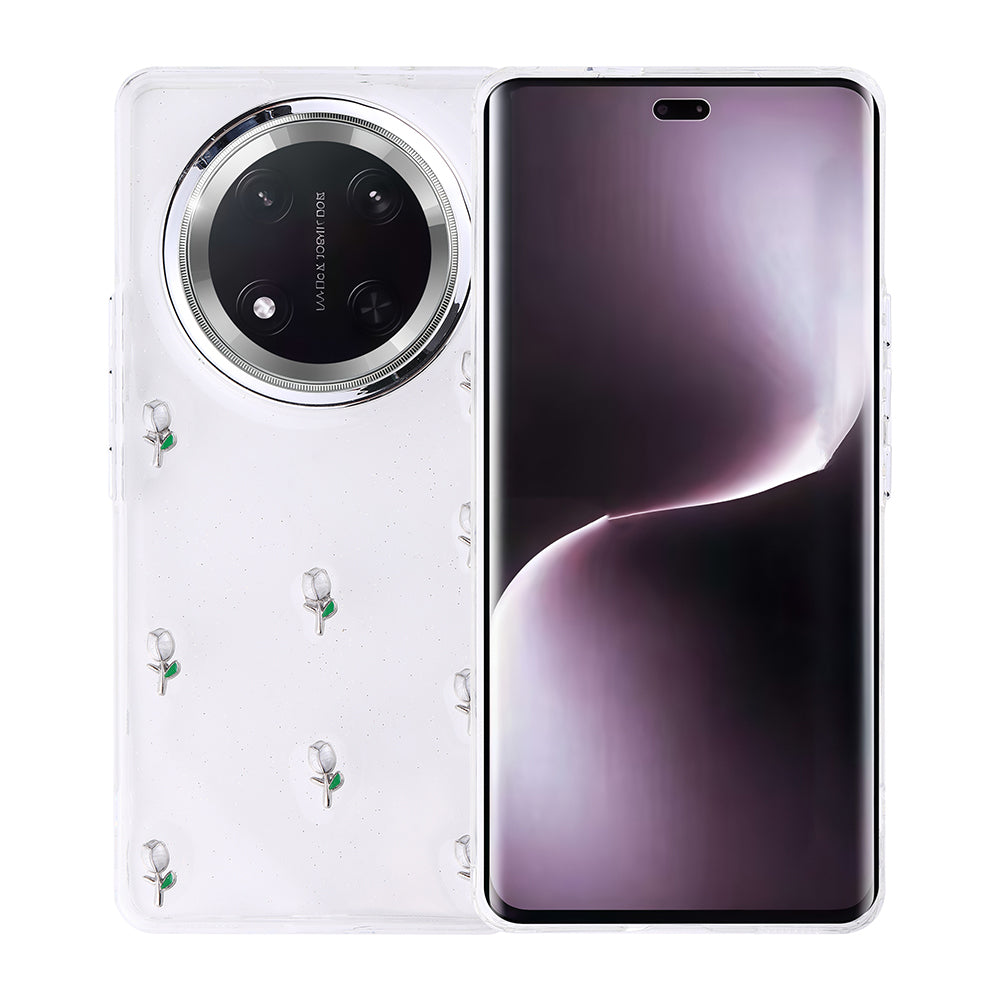 Honor Magic 7 Lite Kılıf Airbag Tasarımlı Simli Şeffaf Zore Kutup Kapak