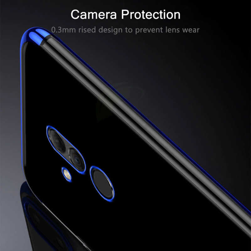 Huawei Mate 20 Lite Kılıf Zore Dört Köşeli Lazer Silikon Kapak