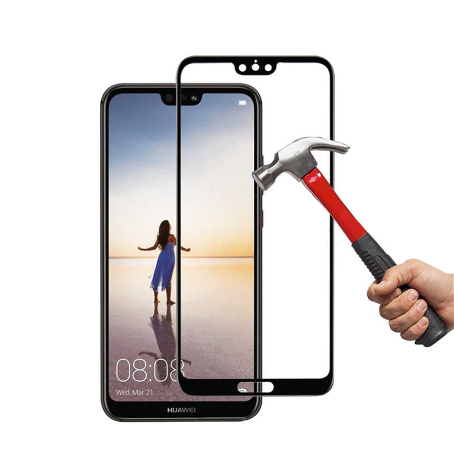 Huawei P20 Zore Ekranı Tam Kaplayan Düz Cam Koruyucu