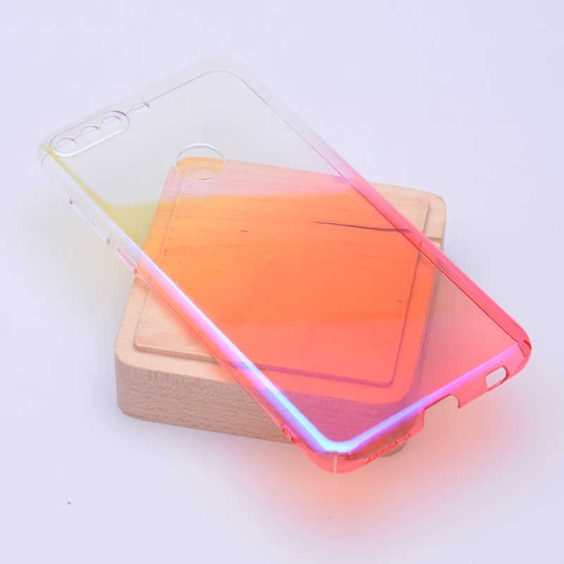 Huawei Y7 2018 Kılıf Zore Renkli Transparan Kapak