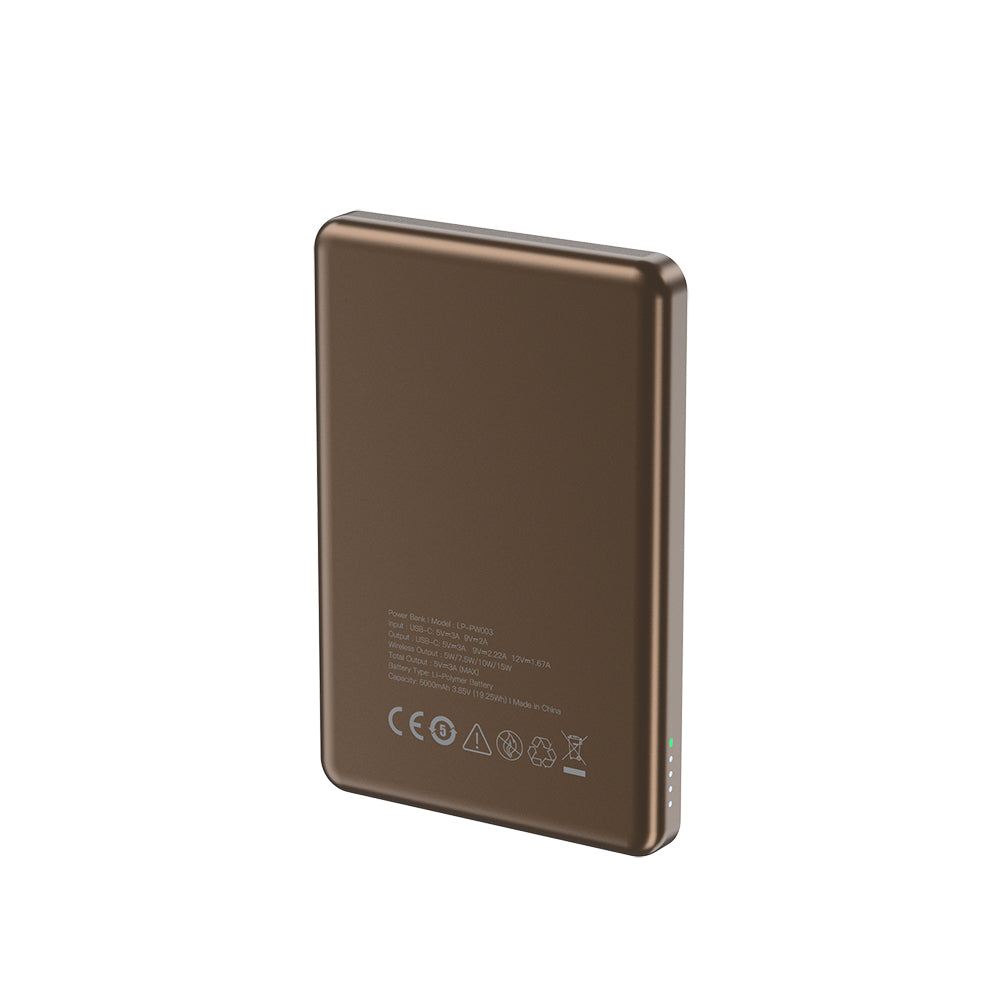 Lapas LP-PW003 Ultra İnce Hızlı Şarj Özellikli Wireless Powerbank 5000mAh 15W