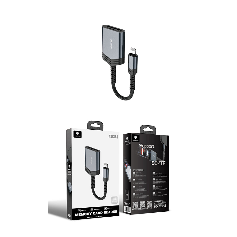Lenyes AX137 2in1 Lightning to TF/SD Kart Çevirici Dönüştürücü