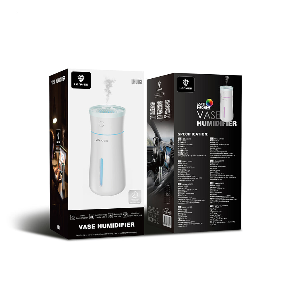 Lenyes LHU03 Vazo Tipi RGB Atmosfer Işıklı Nano Sprey Sessiz Hava Nemlendirici