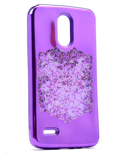LG Stylus 3 Kılıf Zore Lazer Çiçekli Sıvılı Silikon