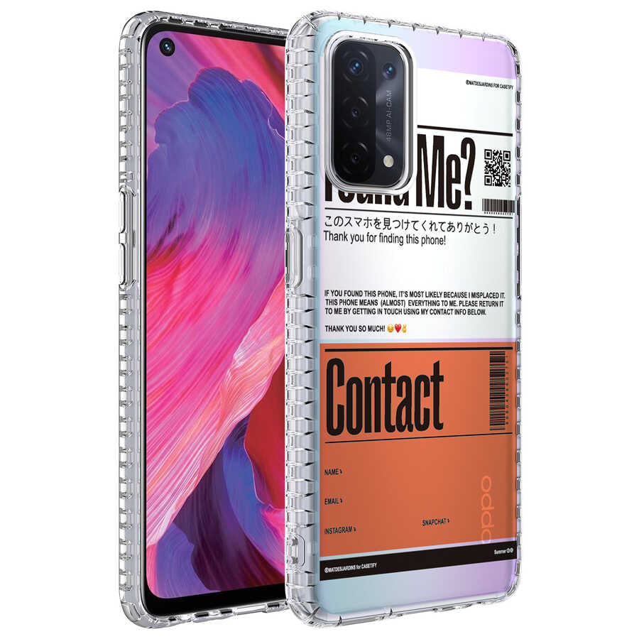 Oppo A74 4G Kılıf Airbag Kenarlı Renkli Desenli Silikon Zore Elegans Kapak