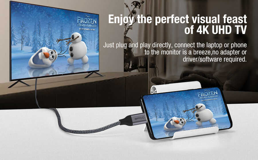 Qgeem QG-UA09 Type-C To HDMI Kablo