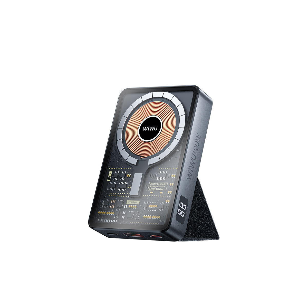 Wiwu JC-21 Hızlı Şarj Özellikli Şarj Göstergeli Standlı M-safe Wireless Powerbank 22.5W 10000mAh