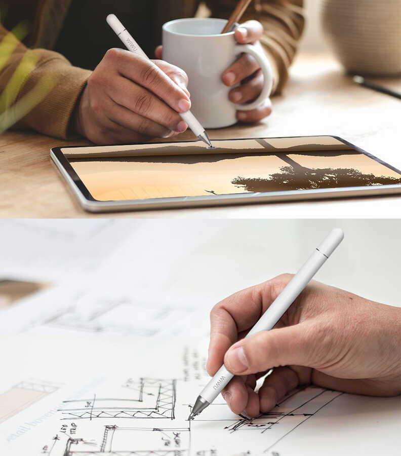 Wiwu Pencil Passive Stylus 2 in 1 Dokunmatik Çizim Kalemi