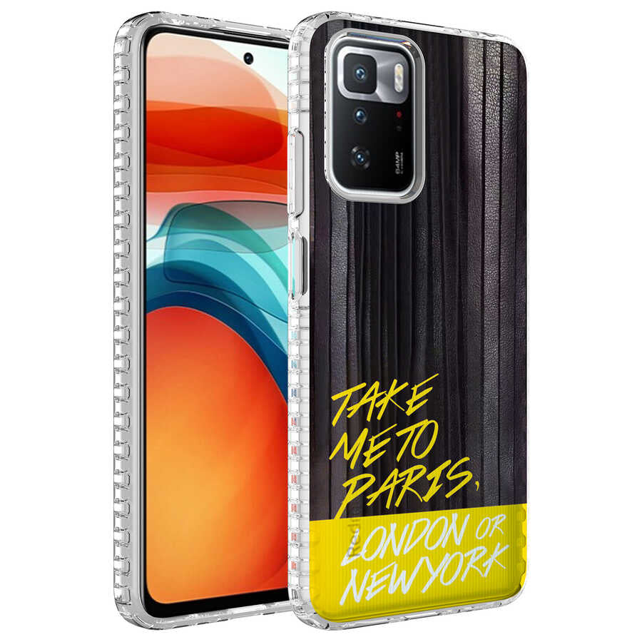 Xiaomi Redmi 10 Kılıf Airbag Kenarlı Renkli Desenli Silikon Zore Elegans Kapak