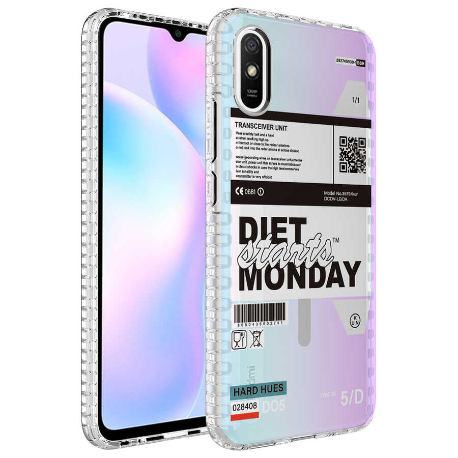 Xiaomi Redmi 9A Kılıf Airbag Kenarlı Renkli Desenli Silikon Zore Elegans Kapak