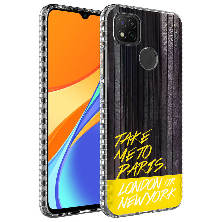 Xiaomi Redmi 9C Kılıf Airbag Kenarlı Renkli Desenli Silikon Zore Elegans Kapak