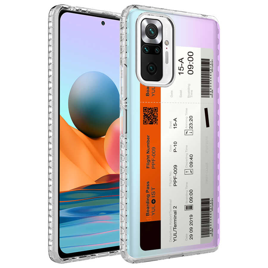 Xiaomi Redmi Note 10 Pro Kılıf Airbag Kenarlı Renkli Desenli Silikon Zore Elegans Kapak