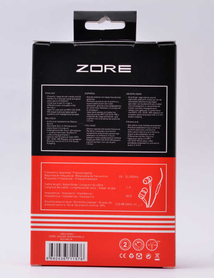 Zore GX-2202 Mp3 Kulaklık Kısa Kutulu
