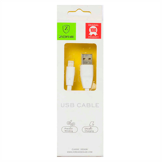 Zore Renkli Geniş Lightning Usb Kablo